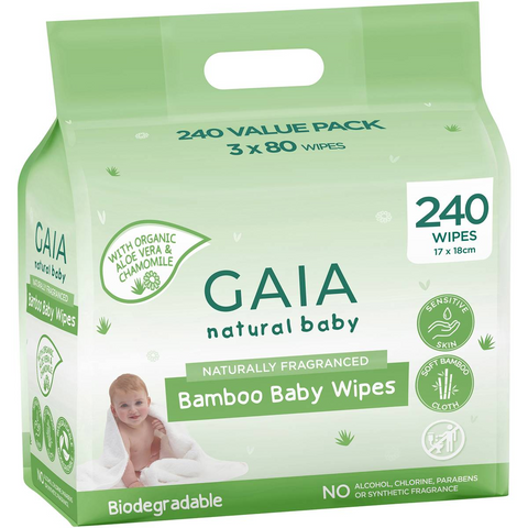 Gaia Baby Wipes 240 Pack