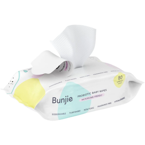 Bunjie Baby Probiotic Baby Wipes 80 Pack