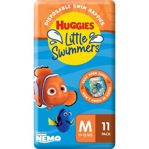 Huggies Little Swimmers Disposable Swim Nappies Medium (11-15kg) 11 Pack