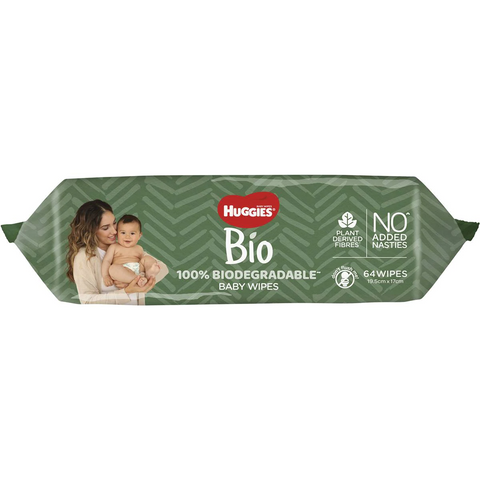 Huggies Bio Baby Wipes 64 Pack