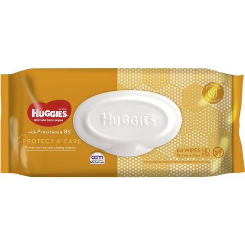 Huggies Ultimate Baby Wipes Protect & Care 64 Pack