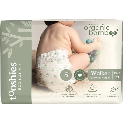 Tooshies Eco Nappies Size 5 Walker 32 Pack