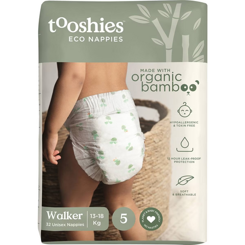 Tooshies Eco Nappies Size 5 Walker 32 Pack