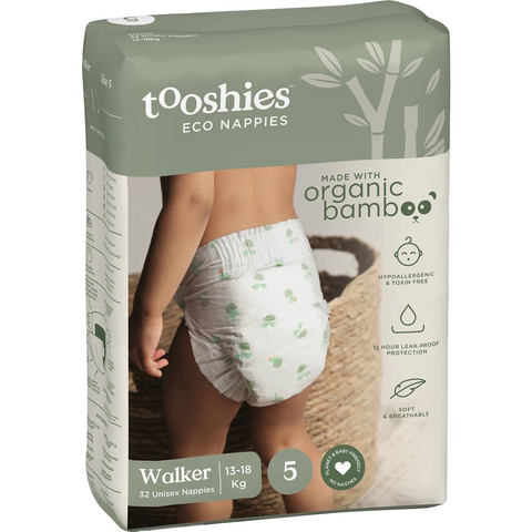 Tooshies Eco Nappies Size 5 Walker 32 Pack