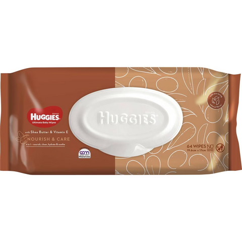 Huggies Ultimate Baby Wipes Nourish & Care 64 Pack