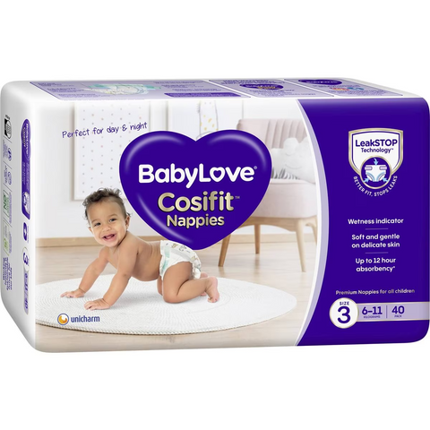 Babylove Cosifit Nappies Size 3 (6-11kg) 40 Pack