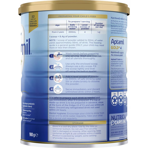 Aptamil Gold+ 4 Junior Milk Formula From 2+ Years 900g