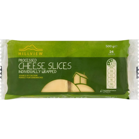 Hillview Cheese Slices Full Fat 500g