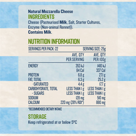 Devondale Mozzarella Cheese Block 550g