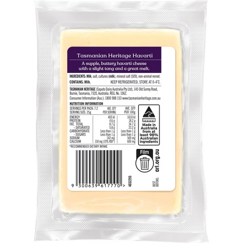 Tasmanian Heritage Havarti Cheese 180g