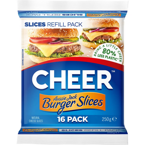 Cheer Cheese Aussie Jack Burger Cheese Slices 250g