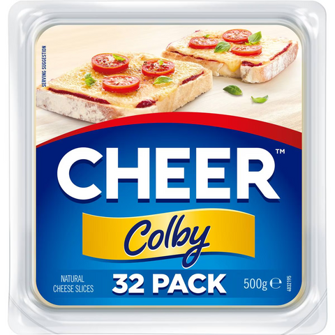 Cheer Cheese Colby Cheese Slices 500g