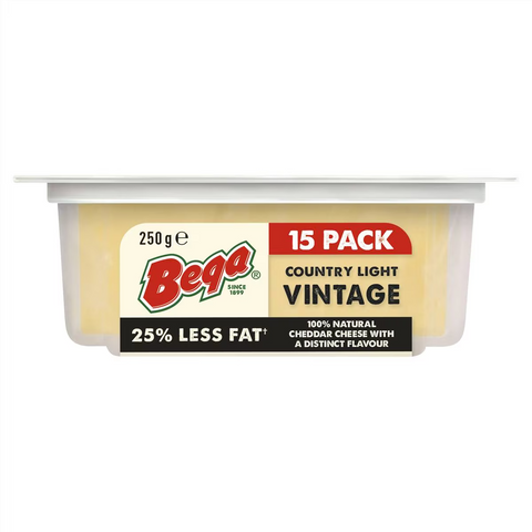 Bega Light Vintage 25% Reduced Fat Cheese Slices 15 Pack 250g