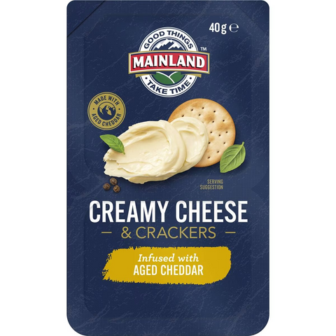 Mainland Creamy Cheese Infused With Aged Cheddar & Crackers 40g