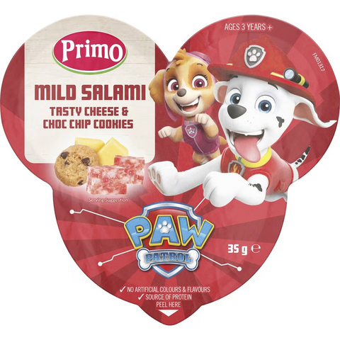 Primo Mini Mix Ups Paw Patrol Mild Salami Cheese & Cookies 35g