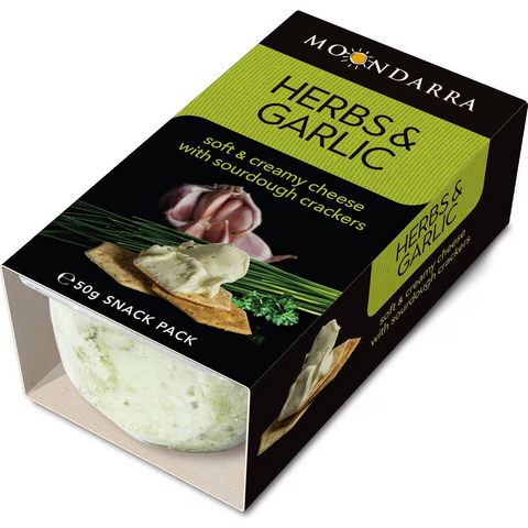 Moondarra Cream Cheese Herb & Garlic Snack Pack 50g