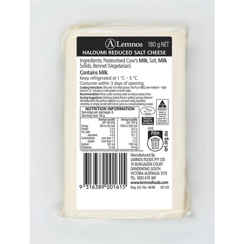 Lemnos Haloumi Salt Reduced 180g