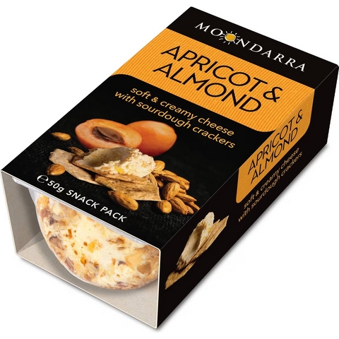 Moondarra Cream Cheese Apricot & Almond Snack Pack 50g