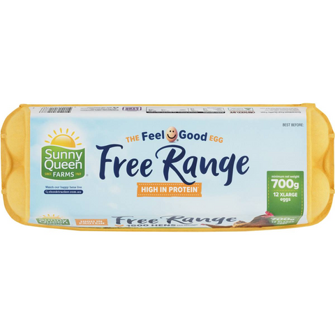 Sunny Queen 12 Extra Large Free Range Eggs 700g