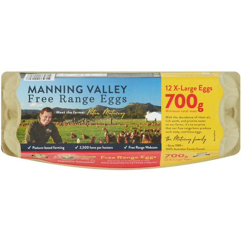 Manning Valley 12 Extra Large Free Range Eggs 700g