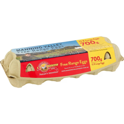 Manning Valley 12 Extra Large Free Range Eggs 700g