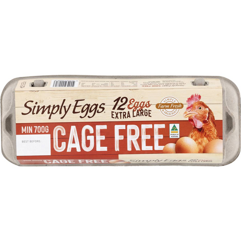 Simply Eggs 12 Extra Large Cage Free Eggs 700g