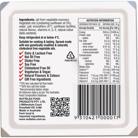 Nuttelex Polyunsaturated Margarine Spread 500g