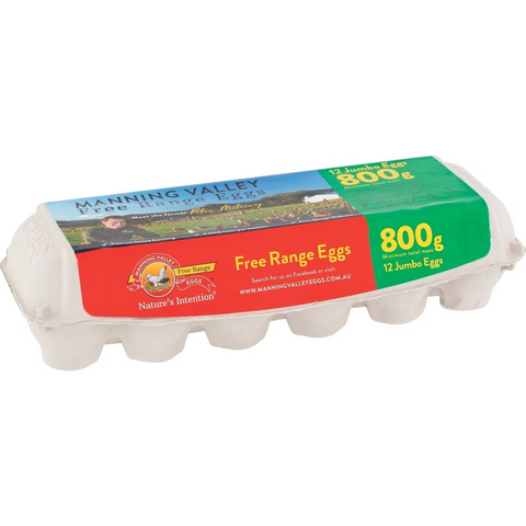 Manning Valley 12 Jumbo Free Range Eggs 800g