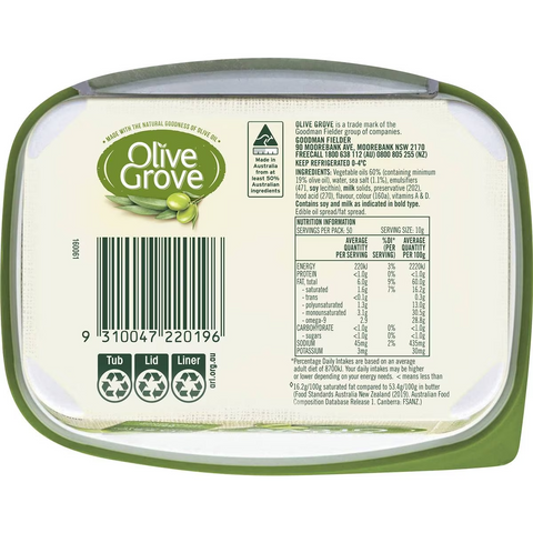 Olive Grove Buttery Spread With Sea Salt 500g