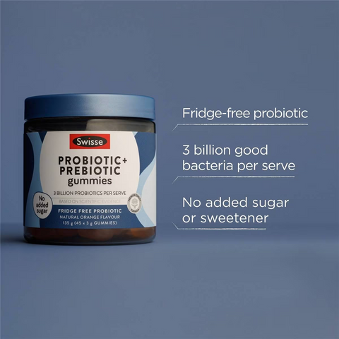 Swisse Probiotic + Prebiotic Gummies For Gut Health 45 Pack