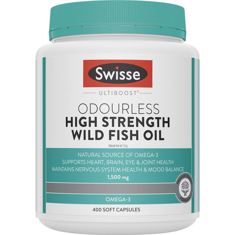 Swisse Ultiboost Odourless High Strength Wild Fish Oil 400 Pack