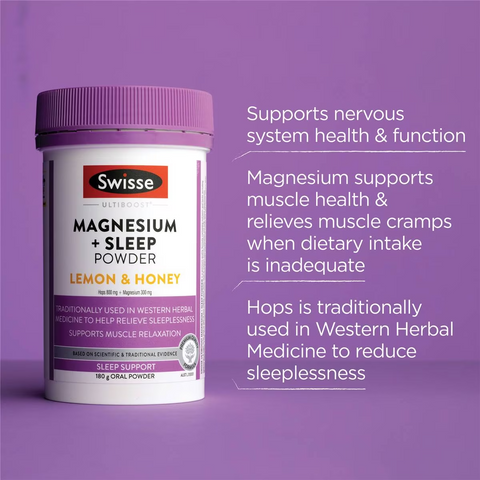 Swisse Ultiboost Magnesium + Sleep Powder For Muscle Relaxation 180g