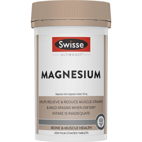 Swisse Ultiboost Magnesium Tablets For Bone And Muscle Health 200 Pack