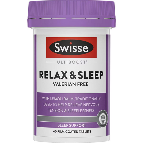 Swisse Ultiboost Relax + Sleep Tablets For Sleep Support 60 Pack