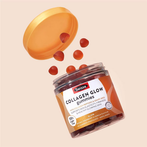 Swisse Beauty Collagen Glow Gummies Strawberry & Vanilla Flavour 45 Pack