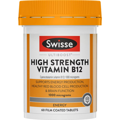 Swisse Ultiboost High Strength Vitamin B12 Tablets 60 Pack