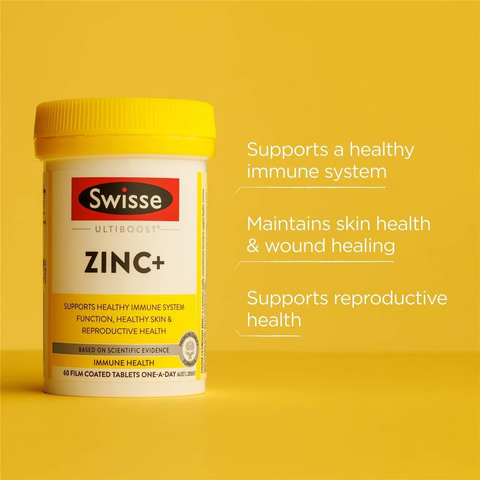 Swisse Ultiboost Zinc+ Tablets For Immune System Support 60 Pack