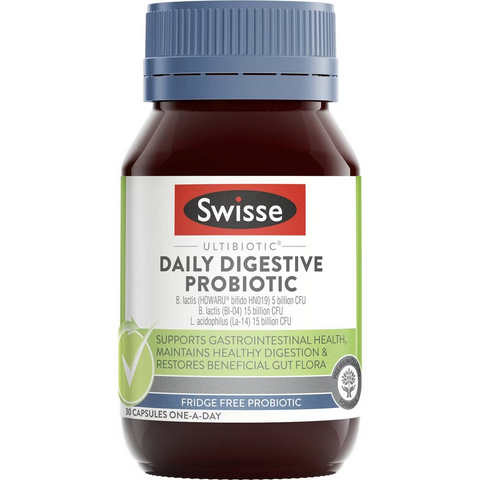 Swisse Ultibiotic Daily Digestive Probiotic Capsules 30 Pack