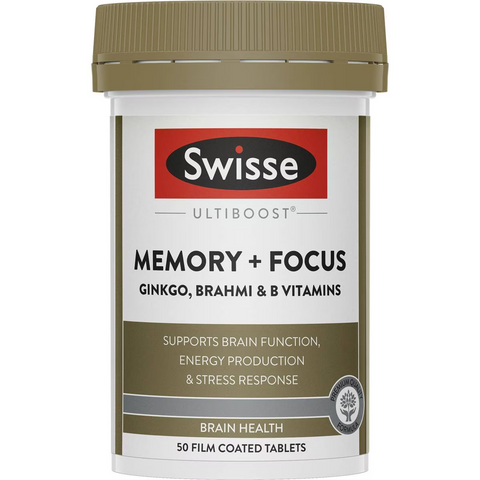 Swisse Ultiboost Memory + Focus Tablets Supports Brain Health 50 Pack