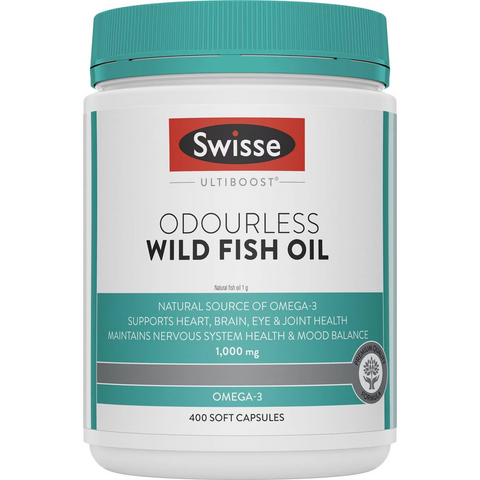 Swisse Ultiboost Odourless Wild Fish Oil 1000mg Capsules 400 Capsules