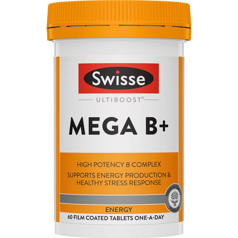 Swisse Ultiboost Mega B+ Tablets Supports Energy Production 60 Pack