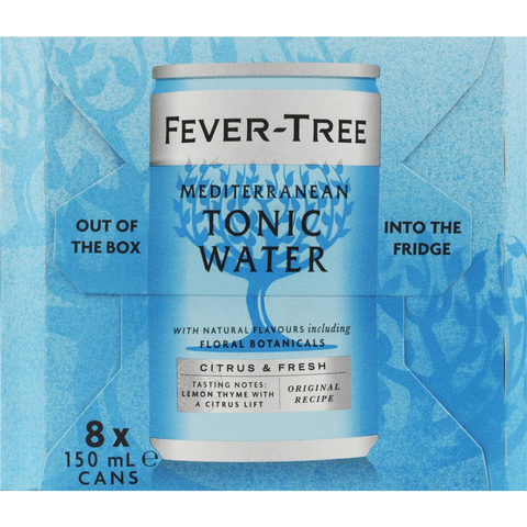 Fever-tree Mediterranean Tonic Cans 150 Ml X8 Pack