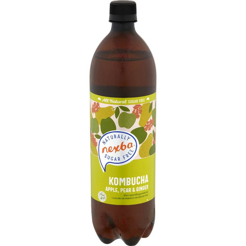 Nexba Sugar Free Kombucha Apple Pear & Ginger 1l