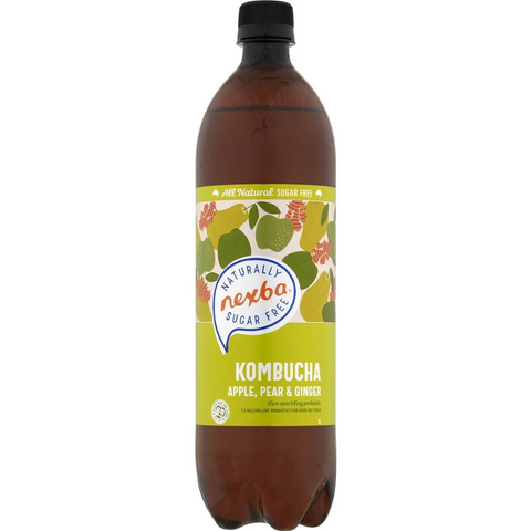 Nexba Sugar Free Kombucha Apple Pear & Ginger 1l