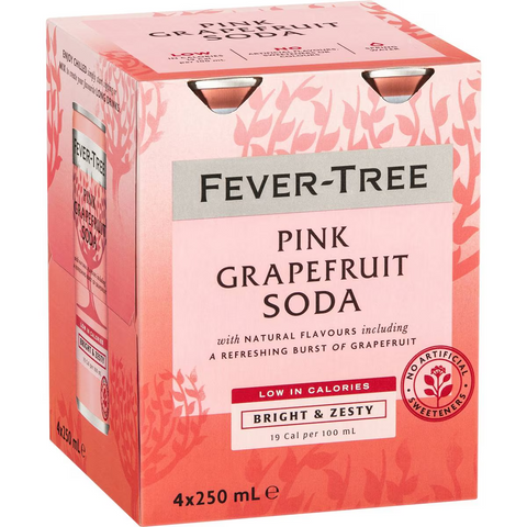 Fever-tree Pink Grapefruit Soda 250ml X 4 Pack