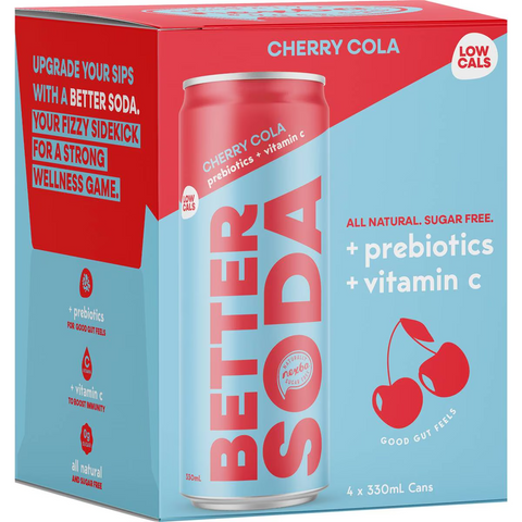 Nexba Better Soda Cherry Cola 330ml X 4 Pack