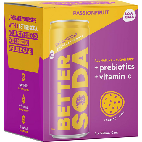 Nexba Better Soda Passionfruit 330ml X 4 Pack