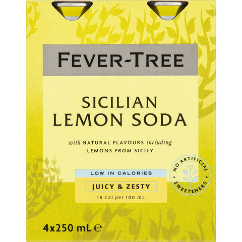 Fever-tree Sicilian Lemon Soda 250ml X 4 Pack