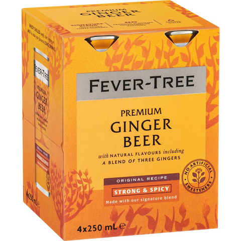 Fever-tree Premium Ginger Beer 250ml X 4 Pack