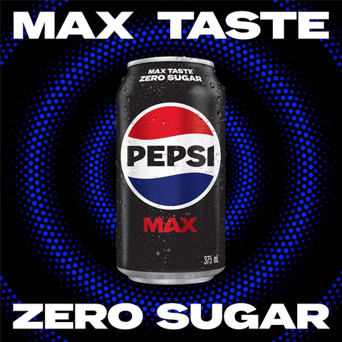 Pepsi Max No Sugar Cola Soft Drink Cans Multipack 375ml X 30 Pack